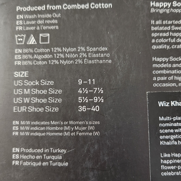 Wiz Khalifa Happy Socks Gift Box Set of 3 Socks Bundle Sock Size: 9-11 NWT - Picture 8 of 10